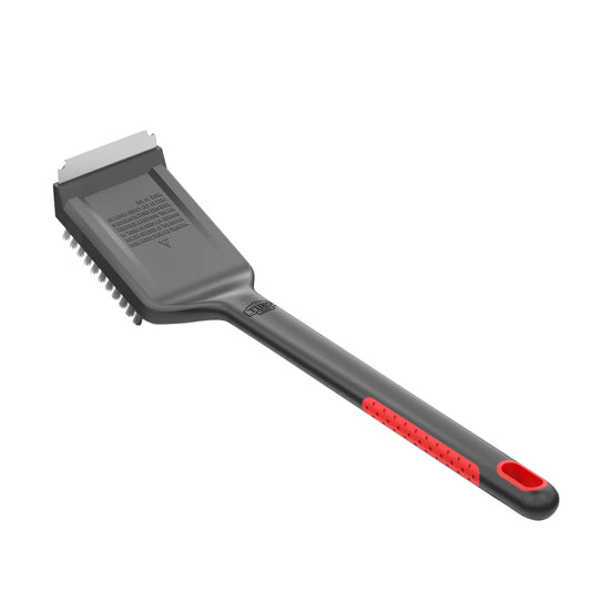 Long Handle Grill Brush with Scraper, 17.7"