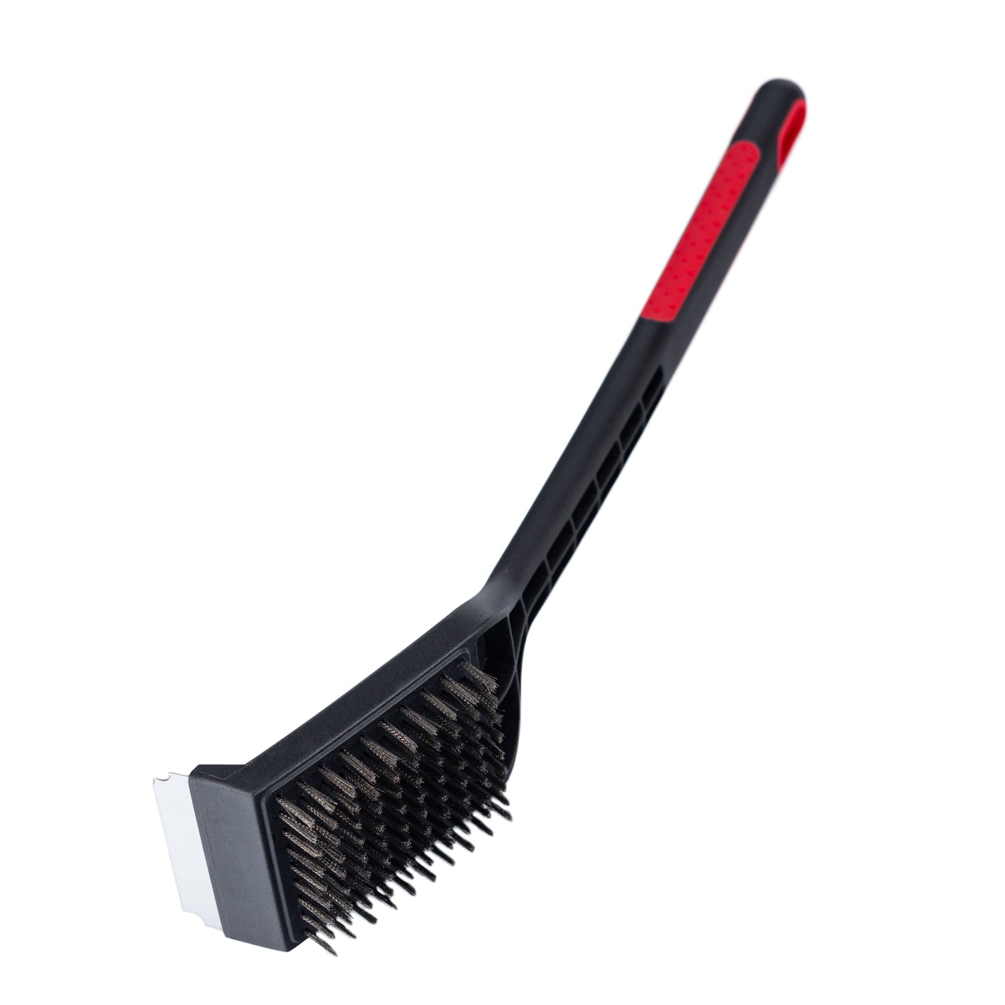 Long Handle Grill Brush with Scraper, 17.7"